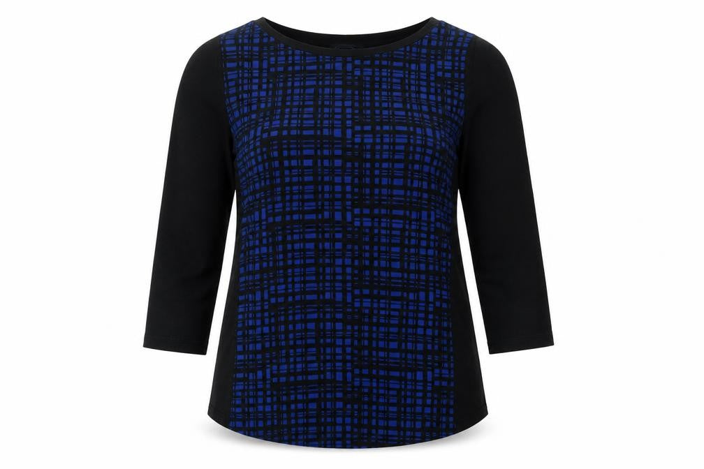 Marks & Spencer Womens Black Round Neck Geometric Viscose Pullover Jumper Size 12