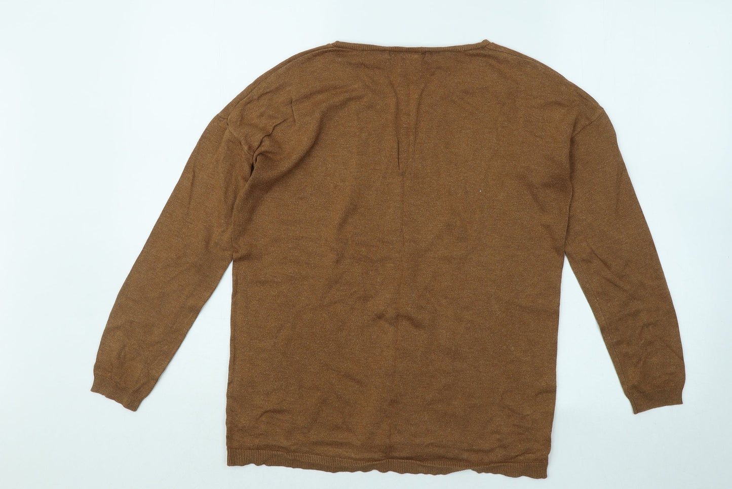 Atmosphere Womens Brown V-Neck Viscose Pullover Jumper Size 10