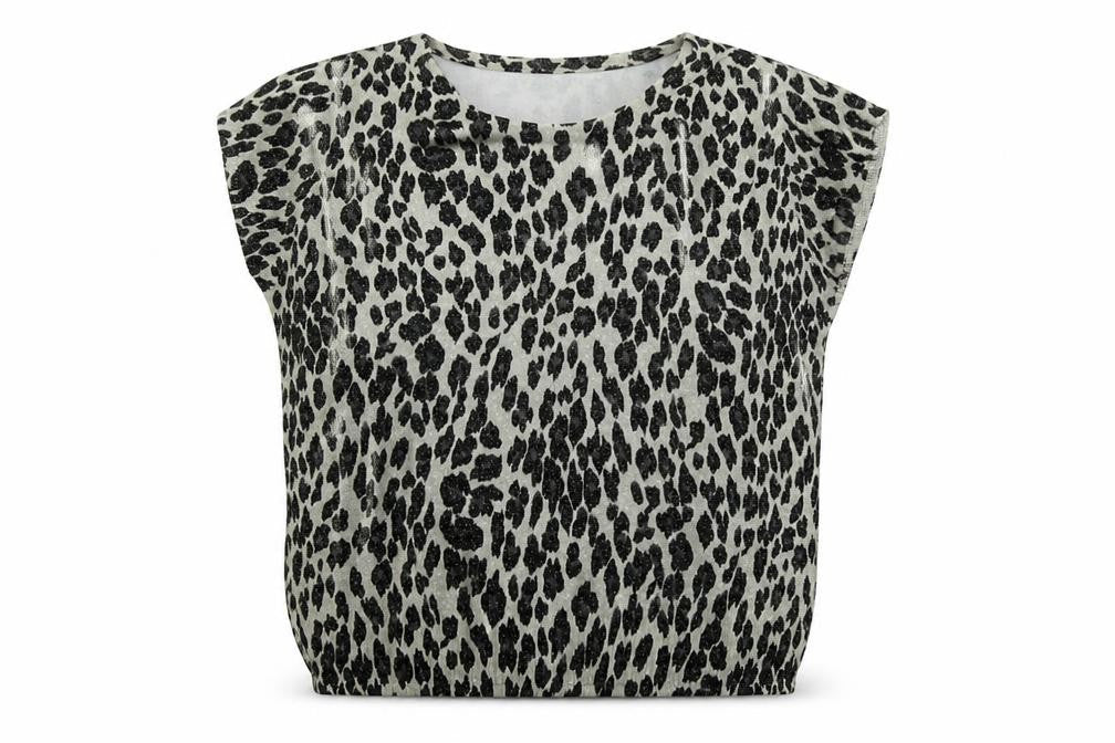 Wallis Womens Beige Animal Print Viscose Basic Blouse Size S Round Neck