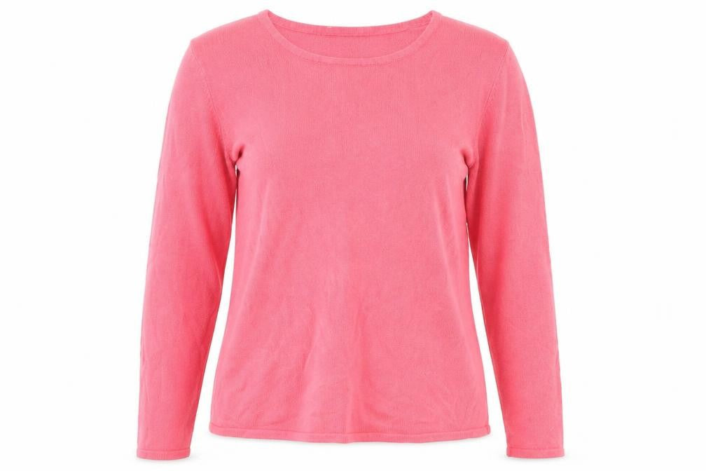 Bonmarché Womens Pink Round Neck Acrylic Pullover Jumper Size M