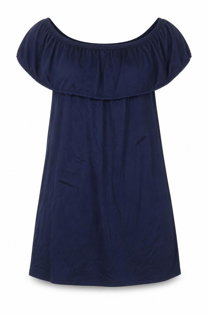 Primark Womens Blue Viscose Basic Blouse Size 4 Round Neck