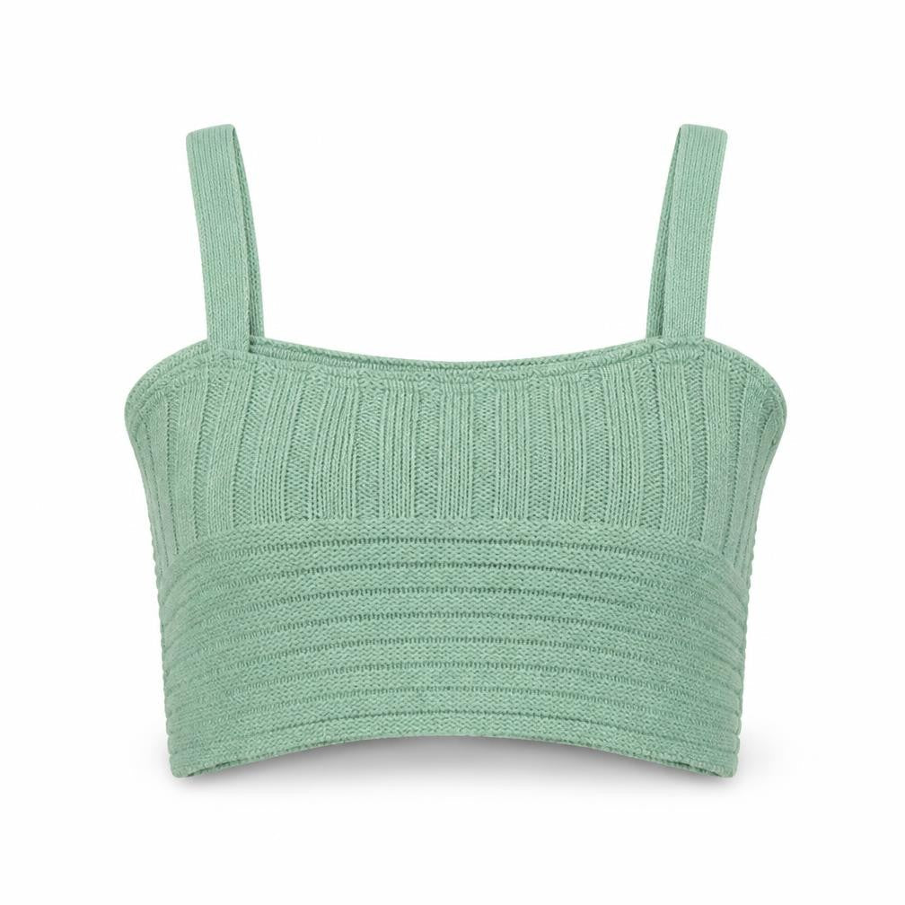 I SAW IT FIRST Womens Green Acrylic Basic Tank Size S Square Neck