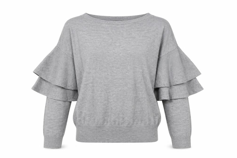F&F Womens Grey Round Neck Viscose Pullover Jumper Size 8