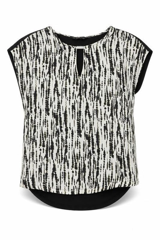 F&F Womens Black Polyester Basic Blouse Size 6 Round Neck