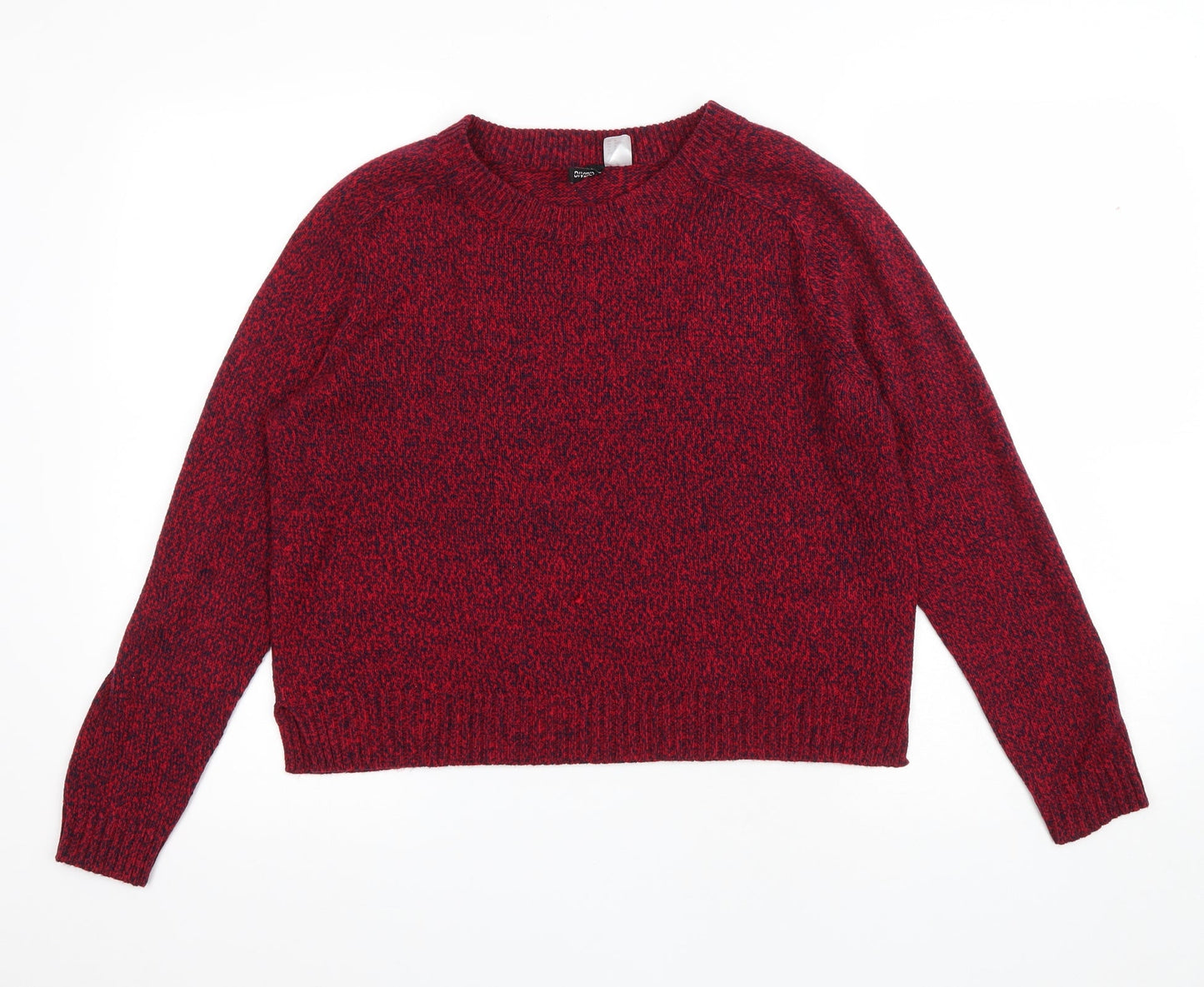 Divided by H&M Womens Red Round Neck Acrylic Pullover Jumper Size M
