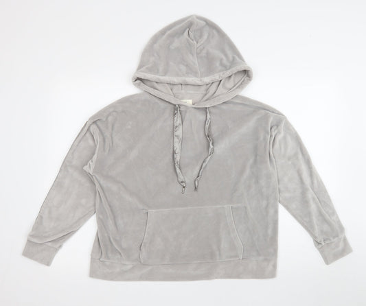 George Womens Grey Polyester Pullover Hoodie Size 12
