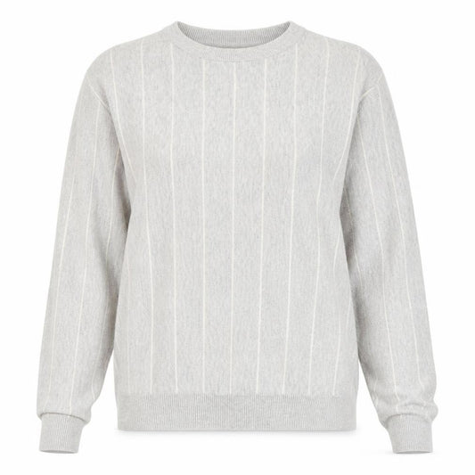 NEXT Womens Grey Striped Acrylic Pullover Sweatshirt Size L Pullover