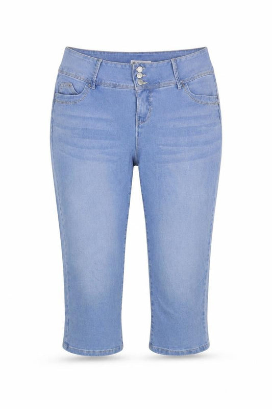 Royalty Womens Blue Cotton Cropped Jeans Size 38 in L21 in Regular Button