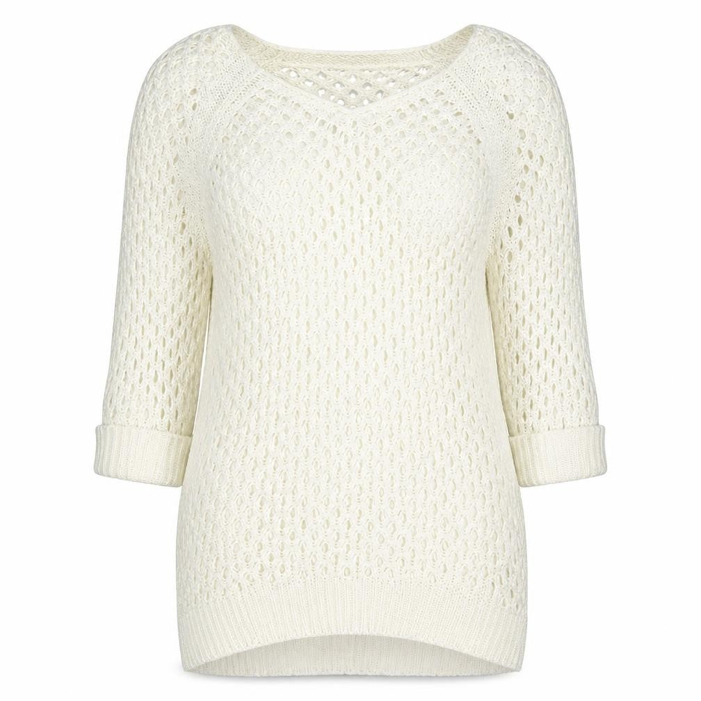 Peacocks Womens White Roll Neck Acrylic Pullover Jumper Size S