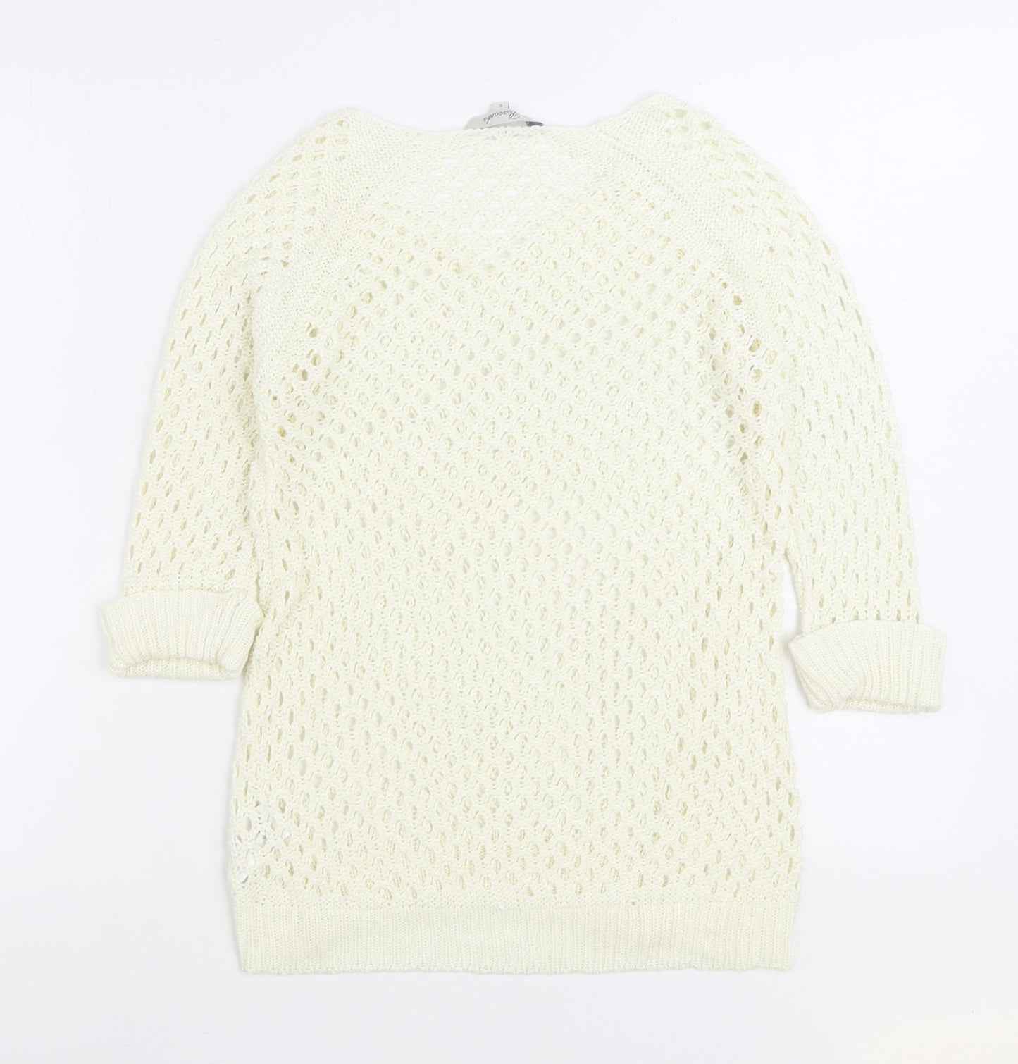 Peacocks Womens White Roll Neck Acrylic Pullover Jumper Size S