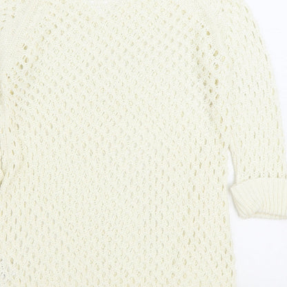 Peacocks Womens White Roll Neck Acrylic Pullover Jumper Size S