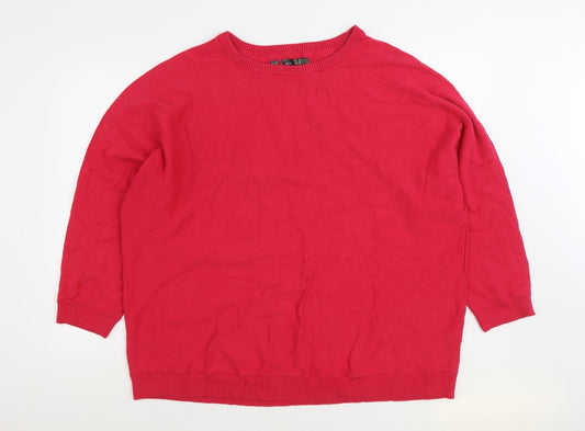 BPC Collection Womens Pink Round Neck Viscose Pullover Jumper Size 2XL
