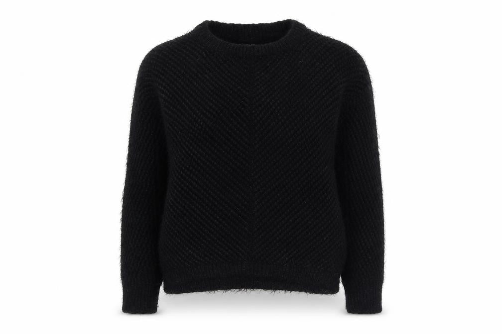 River Island Womens Black Round Neck Nylon Pullover Jumper Size 10