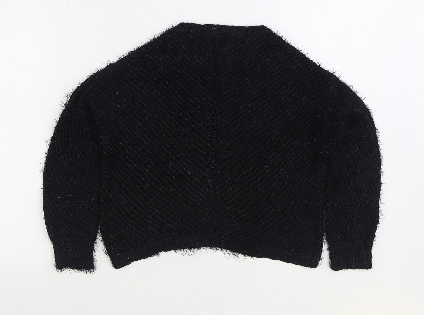 River Island Womens Black Round Neck Nylon Pullover Jumper Size 10