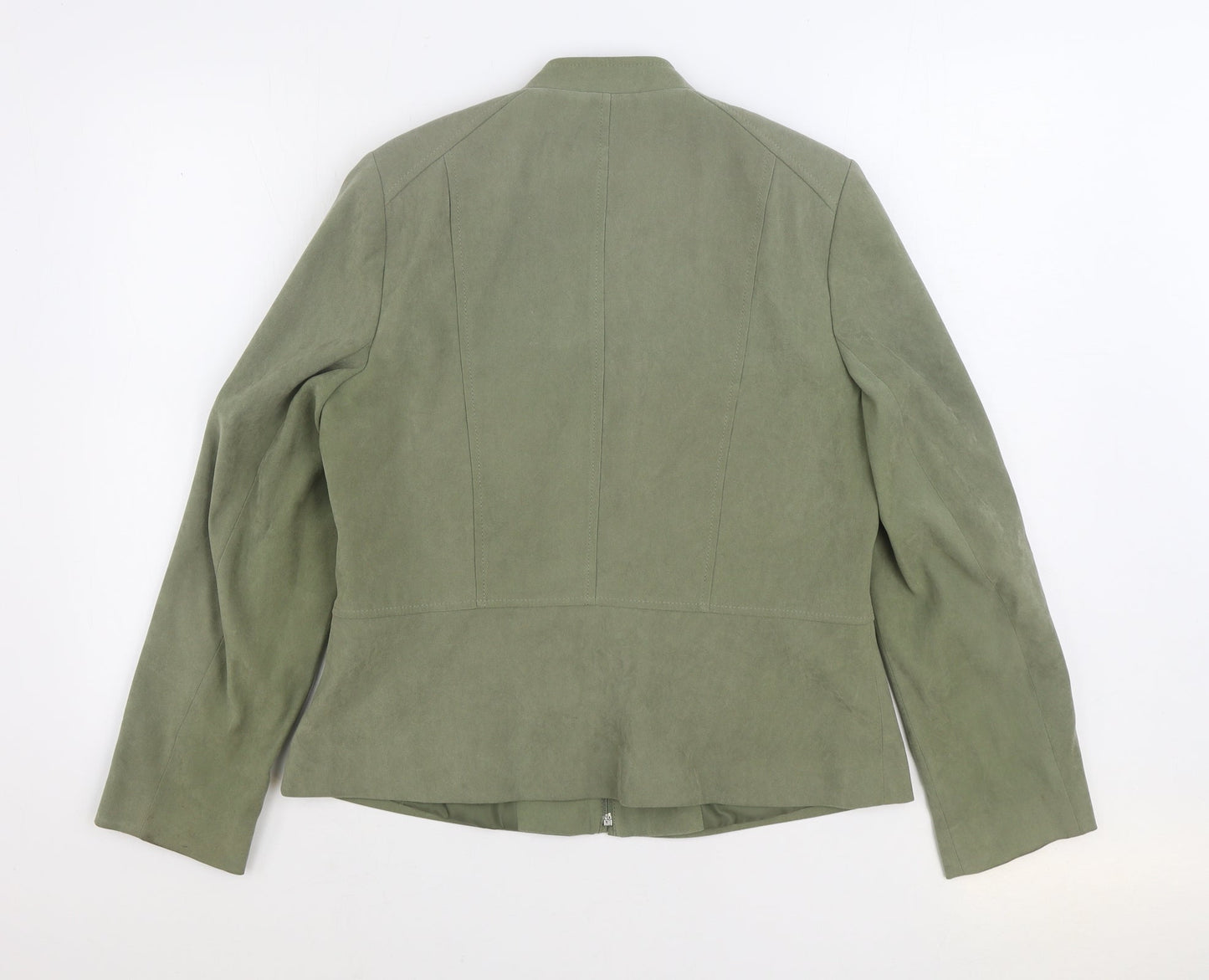 Preworn Womens Green Jacket Blazer Size 14 Zip