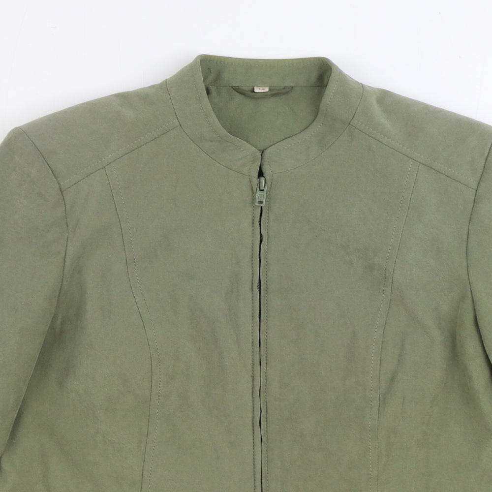 Preworn Womens Green Jacket Blazer Size 14 Zip