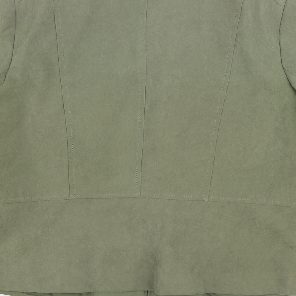 Preworn Womens Green Jacket Blazer Size 14 Zip