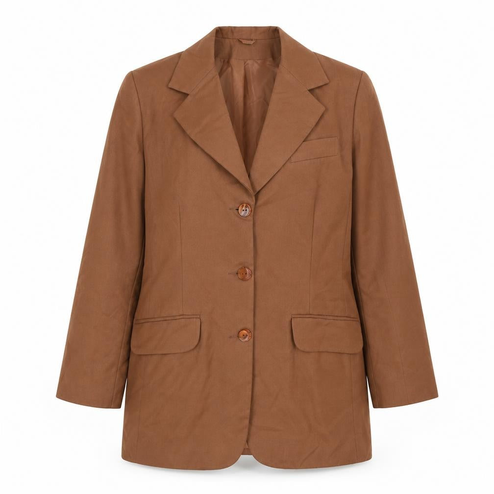 C&A Womens Brown Overcoat Coat Size 12 Button