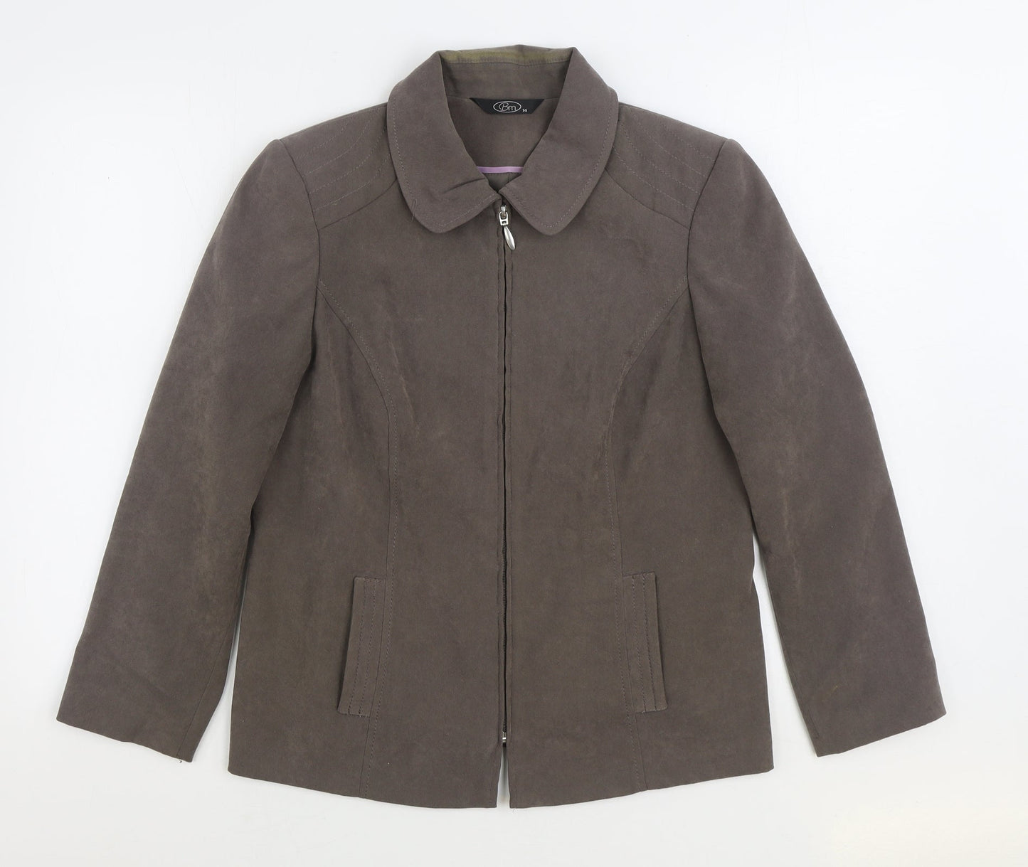BM Womens Grey Jacket Size 14 Zip
