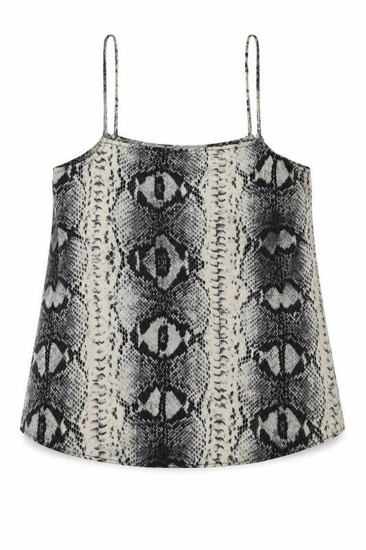 Topshop Womens Grey Animal Print Polyester Camisole Tank Size 8 Square Neck - Snake Print