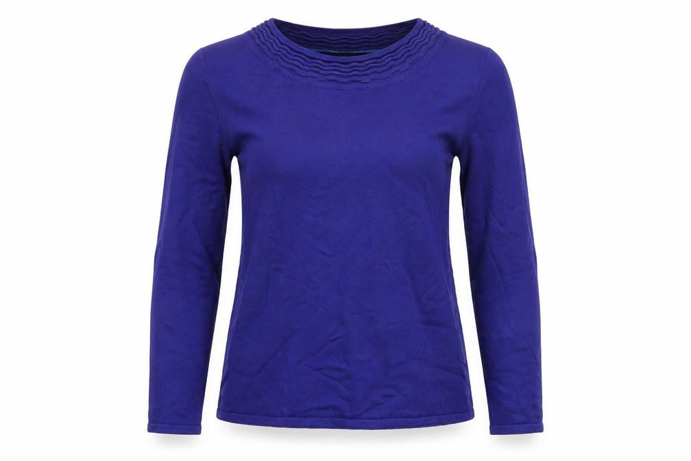 Bonmarché Womens Blue Scoop Neck Viscose Pullover Jumper Size S
