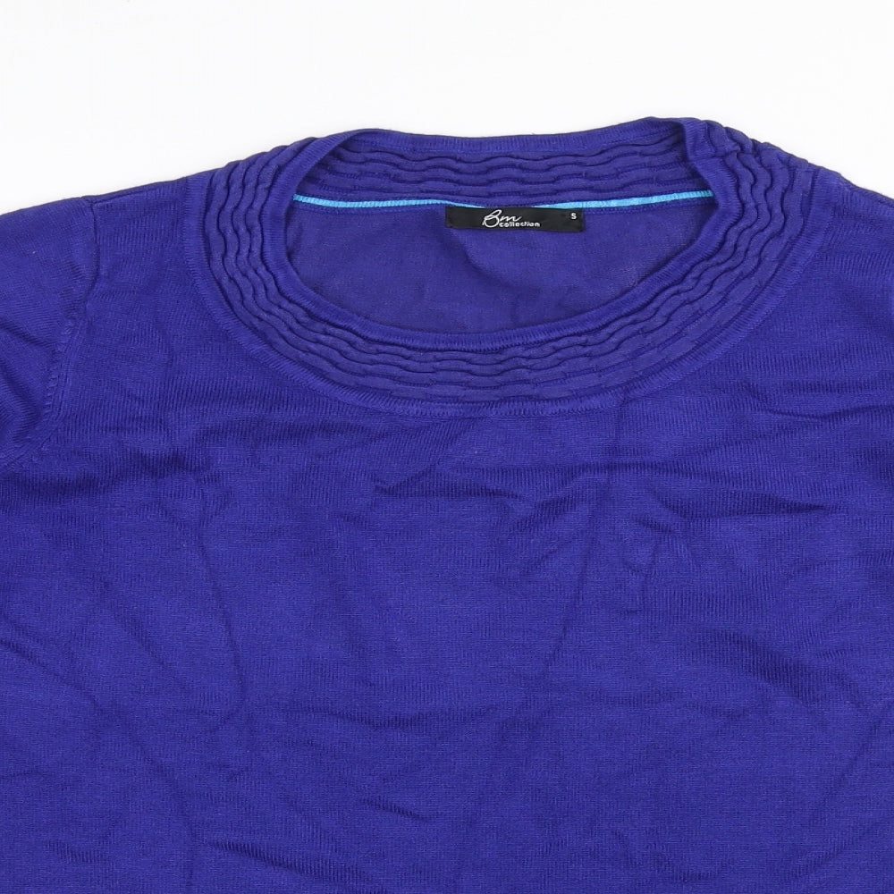 Bonmarché Womens Blue Scoop Neck Viscose Pullover Jumper Size S