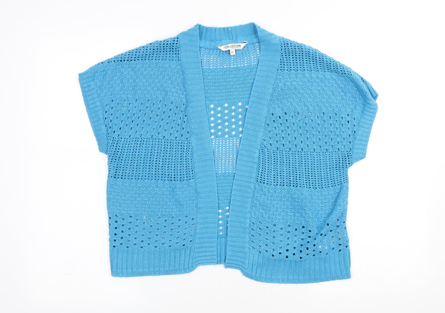 The Collection Womens Blue V-Neck Acrylic Cardigan Jumper Size 12