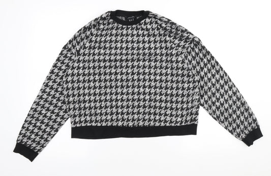 New Look Womens Multicoloured Crew Neck Herringbone Viscose Pullover Jumper Size M