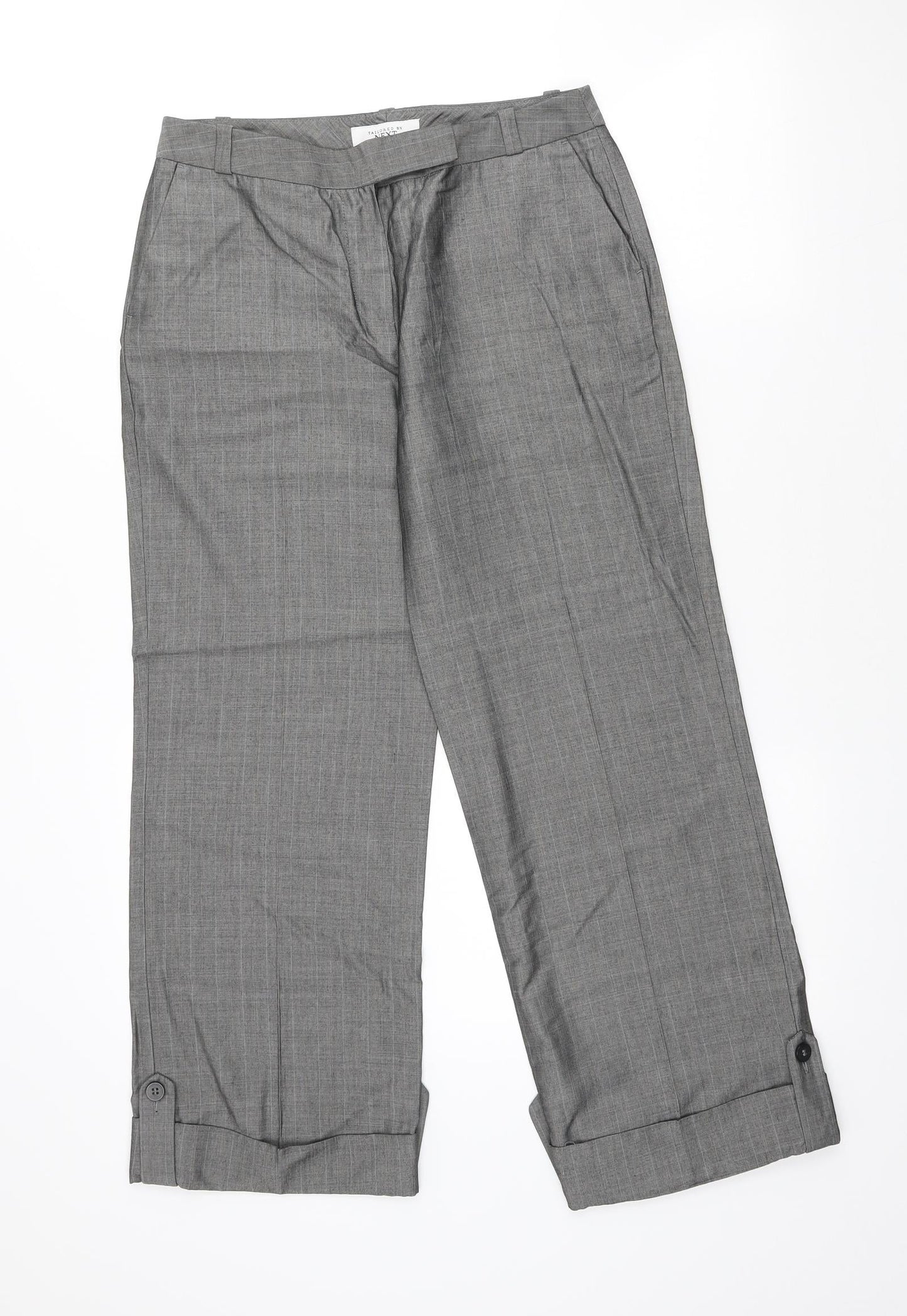 NEXT Womens Grey Viscose Trousers Size 8 L24 in Regular Zip