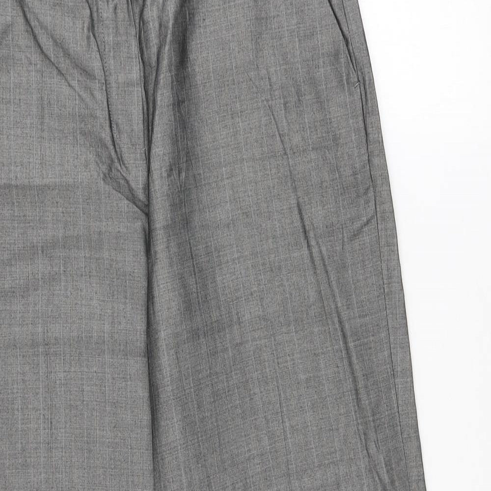 NEXT Womens Grey Viscose Trousers Size 8 L24 in Regular Zip