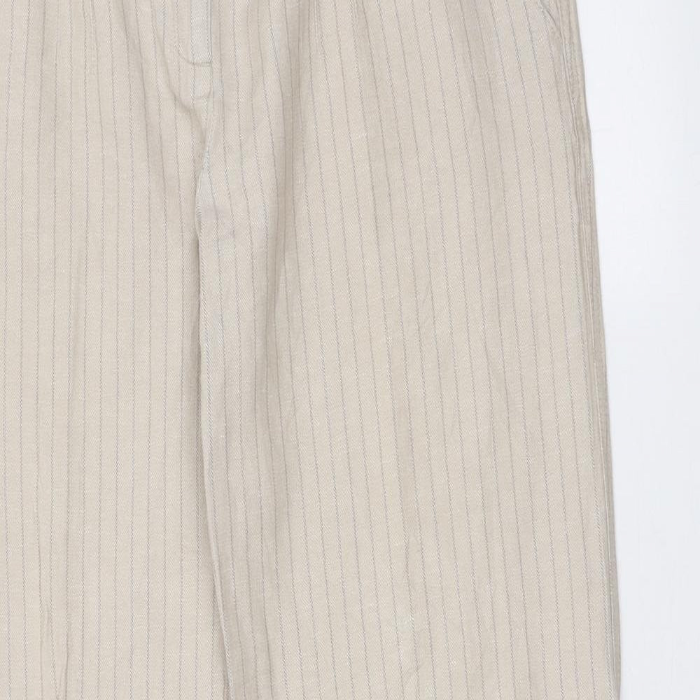 ORSAY Womens Beige Striped Cotton Trousers Size 36 in L31 in Regular
