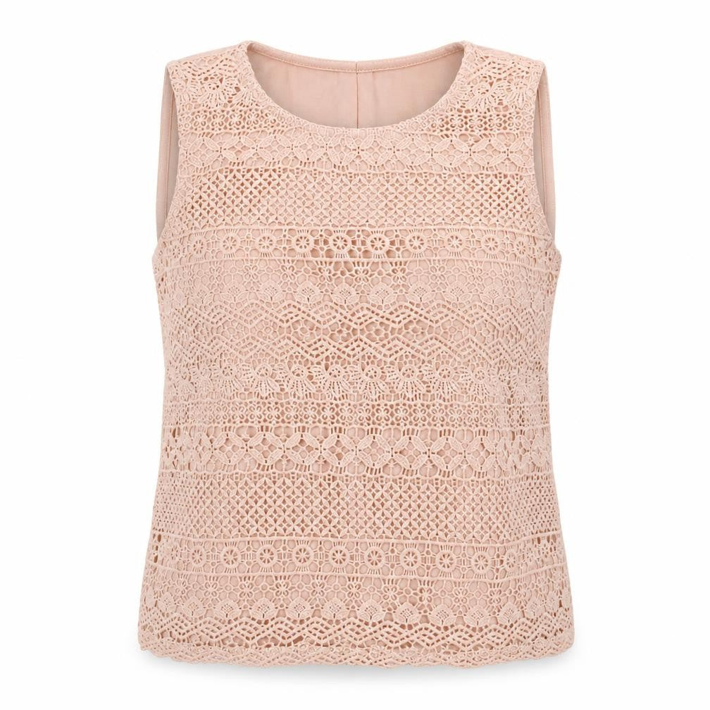 Intuition Womens Pink Floral Cotton Basic Tank Size 14 Round Neck