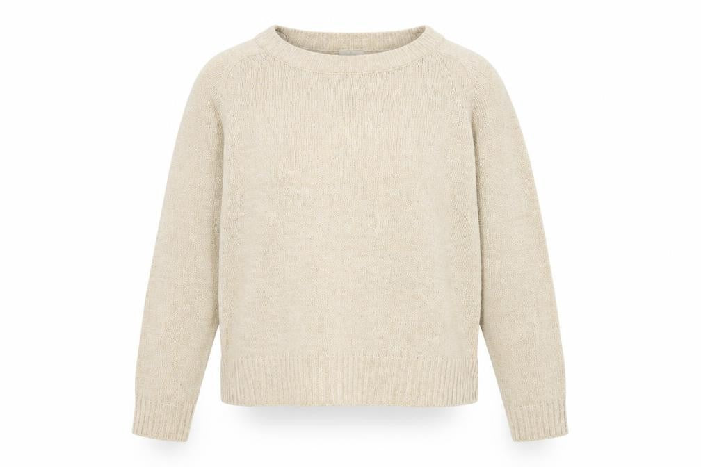 H&M Womens Beige Round Neck Acrylic Pullover Jumper Size M
