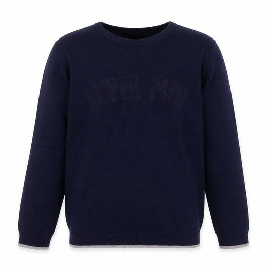 Du Pareil Girls Blue Round Neck Cotton Pullover Jumper Size 12 Years Pullover