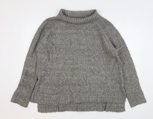 H&M Womens Grey Round Neck Acrylic Pullover Jumper Size M