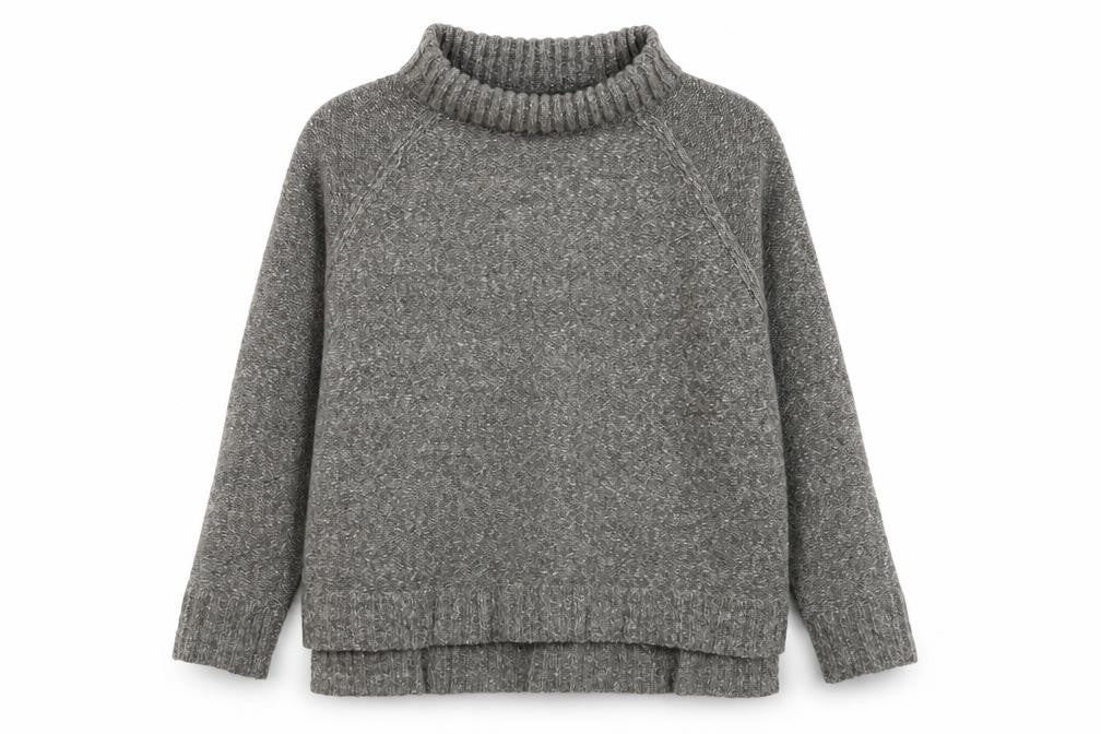 H&M Womens Grey Round Neck Acrylic Pullover Jumper Size M