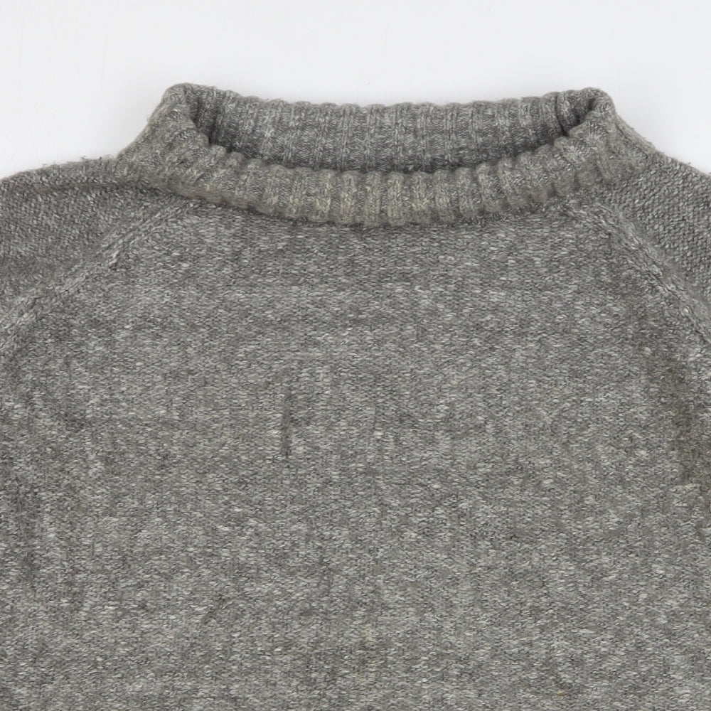 H&M Womens Grey Round Neck Acrylic Pullover Jumper Size M