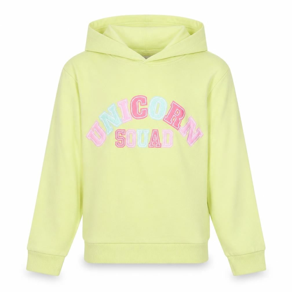Matalan Girls Yellow Cotton Pullover Hoodie Size 9 Years Pullover - Unicorn Squad