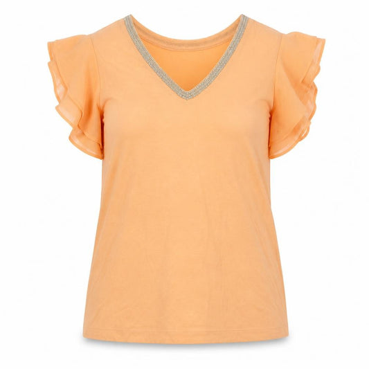 NEXT Womens Orange Polyester Basic T-Shirt Size 8 Collared