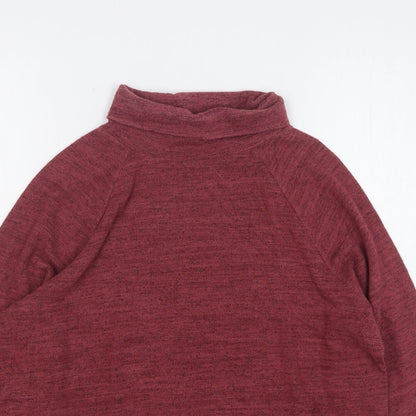 Next Womens Pink Roll Neck Cotton Pullover Jumper Size 10