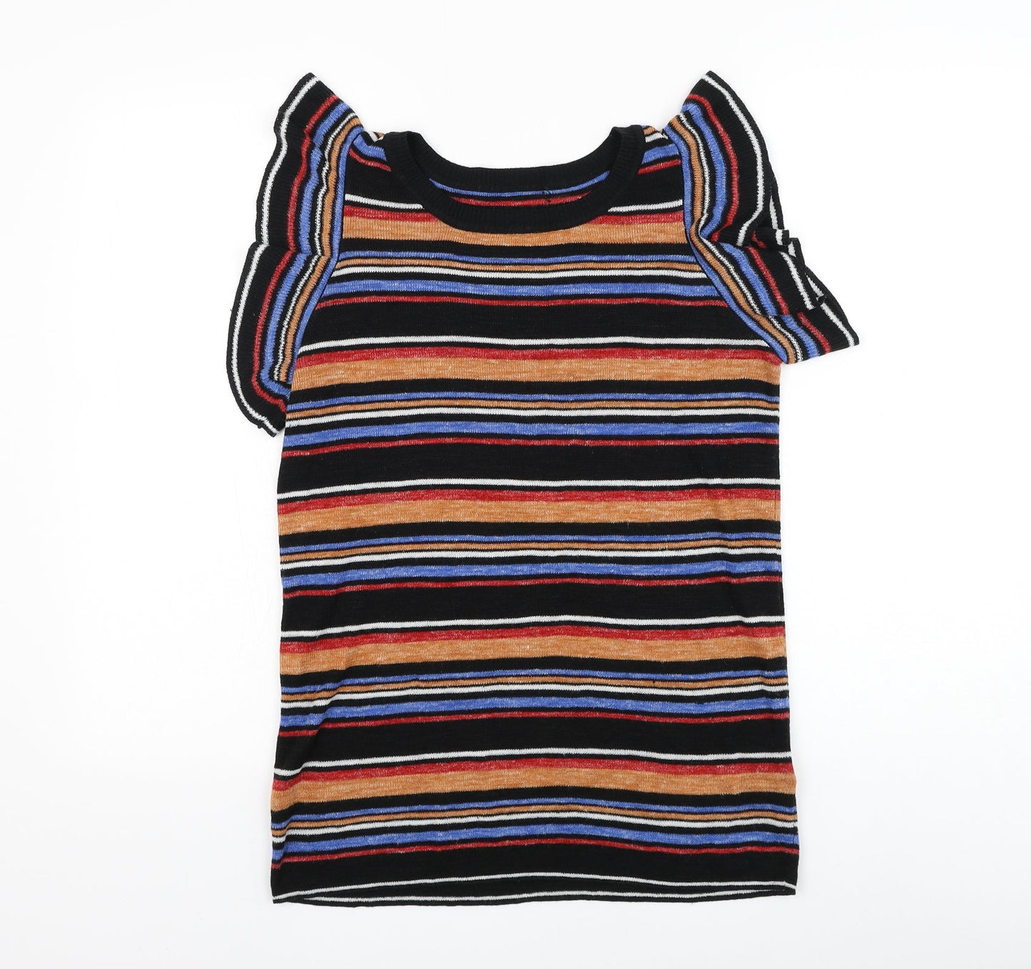 NEXT Womens Multicoloured Round Neck Striped Acrylic Pullover Jumper Size 12