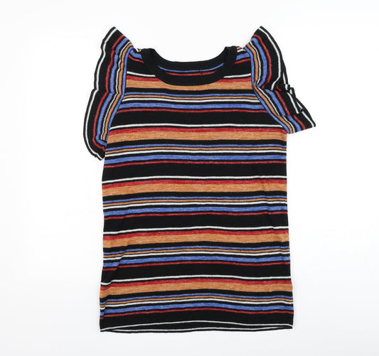 NEXT Womens Multicoloured Round Neck Striped Acrylic Pullover Jumper Size 12
