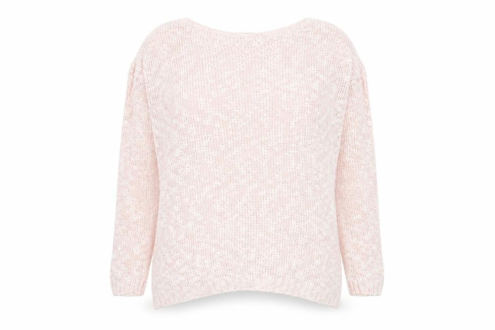 New Look Womens Pink Round Neck Cotton Pullover Jumper Size S