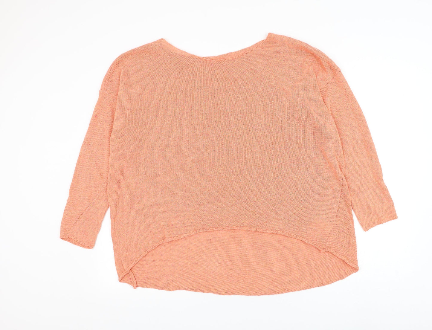 Preworn Womens Pink Boat Neck Polyester Pullover Jumper Size XL