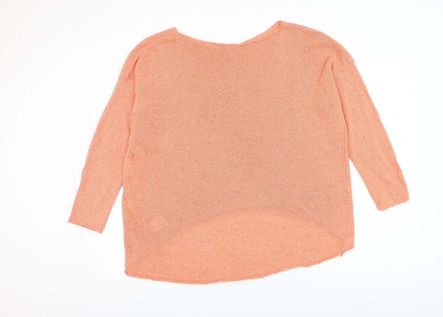 Preworn Womens Pink Boat Neck Polyester Pullover Jumper Size XL