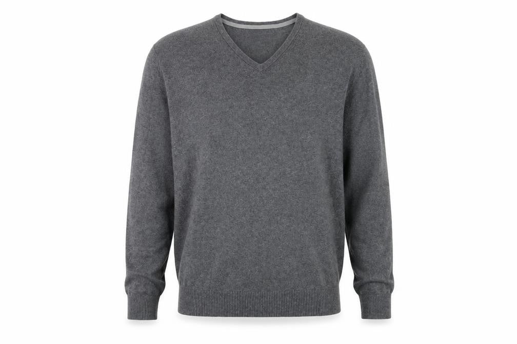 Burton Mens Grey V-Neck Cotton Pullover Jumper Size XL