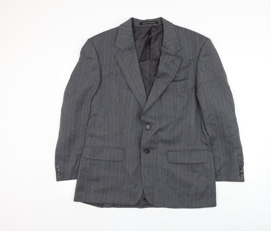 Marks and Spencer Mens Grey Polyester Jacket Suit Jacket Size 40