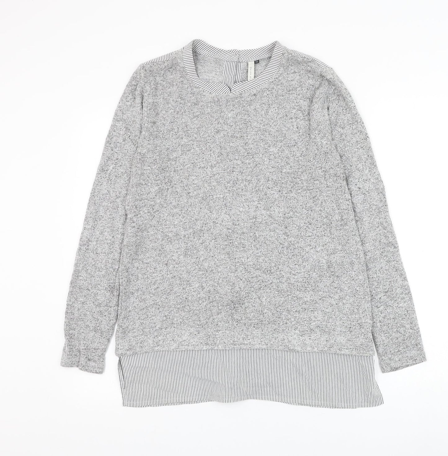 House of Fraser Womens Grey Round Neck Viscose Pullover Jumper Size 12