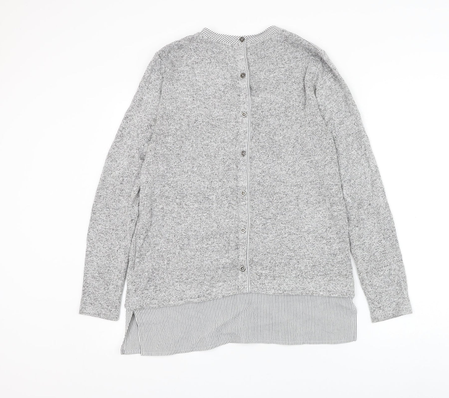 House of Fraser Womens Grey Round Neck Viscose Pullover Jumper Size 12