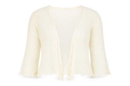 Bonmarché Womens Ivory V-Neck Acrylic Cardigan Jumper Size S